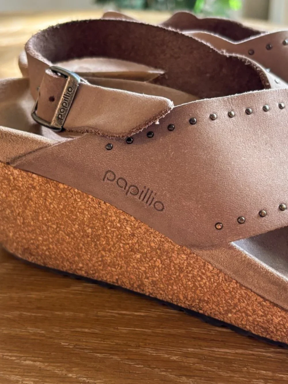 Birkenstock Samira Papillio Biscuit Rivets Nubuck Size 40 Narrow